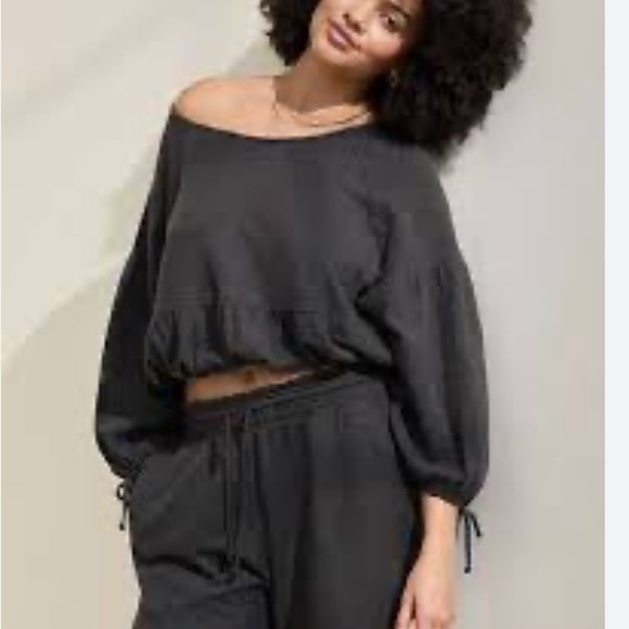 aerie Tops - Aerie Endless Summer Crew sweatshirt grey size small oversized NWT